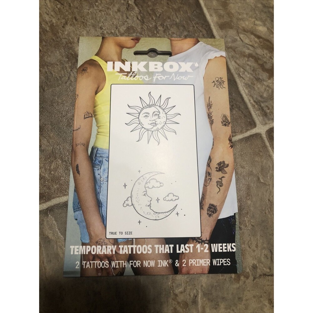 NEW Inkbox Tattoos For Now Temporary Tattoos Sun And Moon Stars Sky Resistant